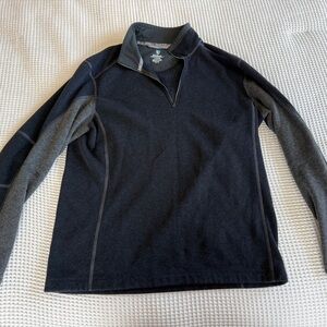 Kuhl Men's Black and Gray 1/4 Zip Up Sweater